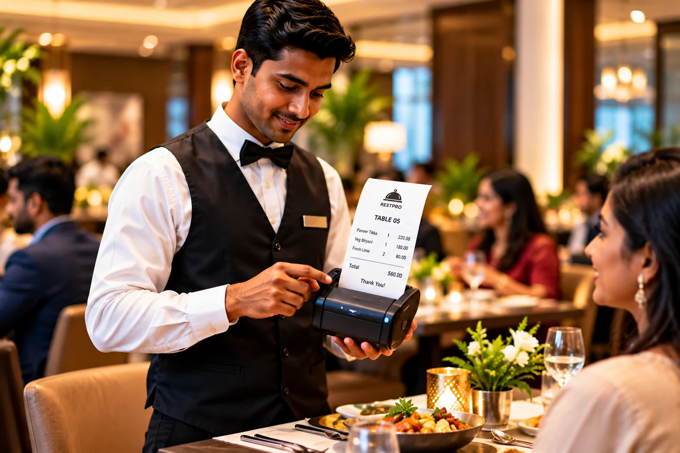 Pocket printer for waiters